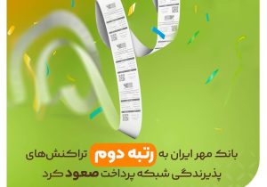 صعود بانک مهر ایران به رتبه دوم تراکنش‌های پذیرندگی شبکه پرداخت 
